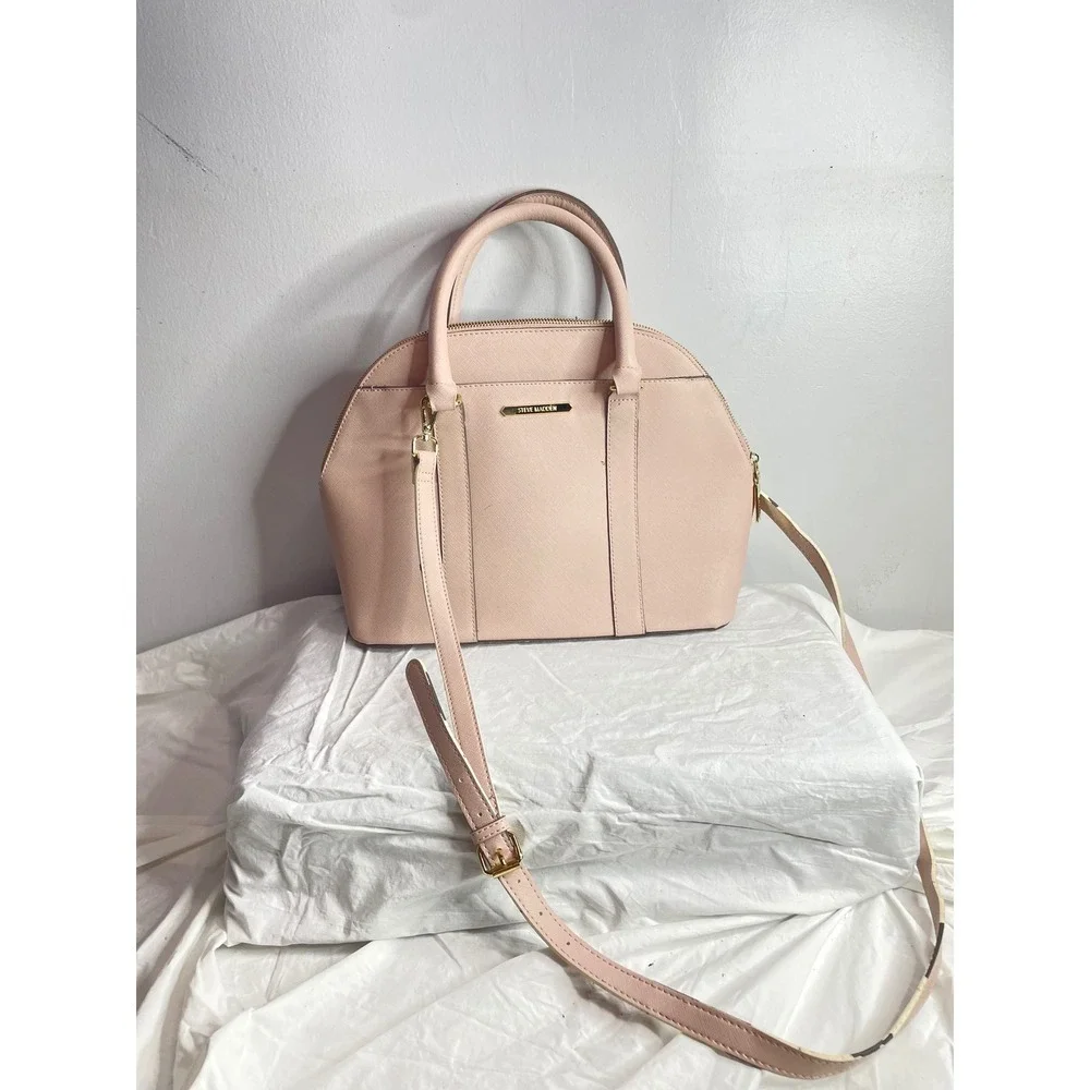 Steve Madden Pink Dome Satchel Crossbody Bag Gold Hardware Adjustable Strap